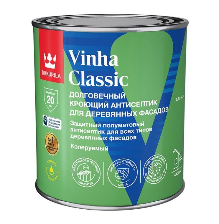 Антисептик Винха Классик VC (VINHA CLASSIC) кроющий п/мат 0.9л Тиккурила купить в Санкт-Петербурге