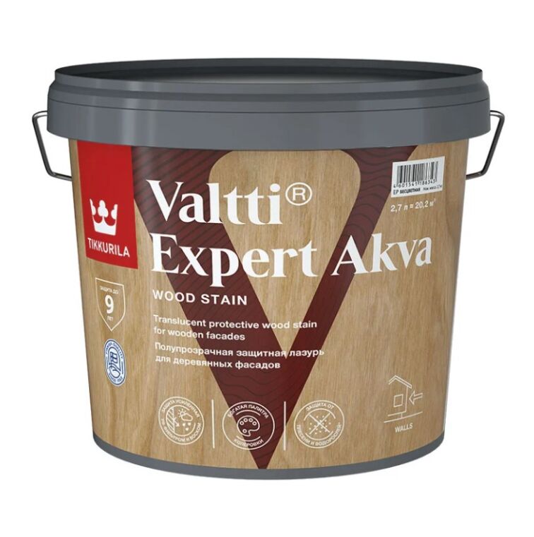 Антисептик Валтти Эксперт Аква EP (VALTTI EXPERT AKVA) бесцветный 2.7л Тиккурила купить в Санкт-Петербурге