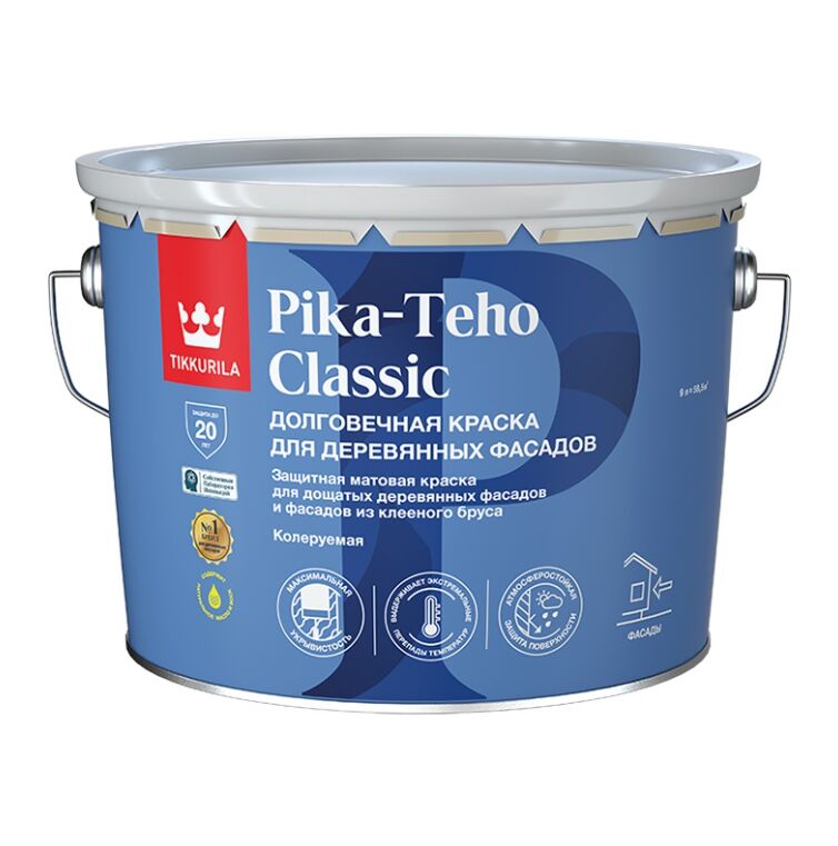 Краска для домов Пика-Техо Классик (Pika-Teho Classic) A колерованная 9л Тиккурила купить в Санкт-Петербурге