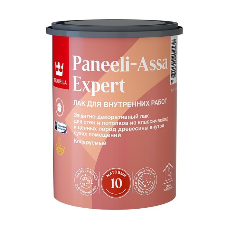 Лак Панели Ясся Эксперт ЕР (PANEELI-ASSA EXPERT) в/д инт. д/стен мат. 0.9л Тиккурила купить в Санкт-Петербурге
