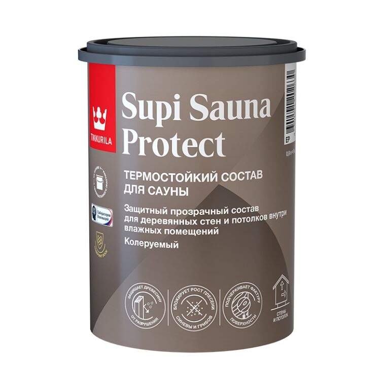 Защитный состав для саун Супи Сауна Протект (SUPI SAUNA PROTECT) п/мат 0.9л Тиккурила купить в Санкт-Петербурге