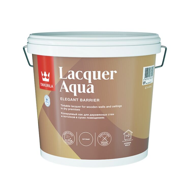 Лак интерьерный (LACQUER AQUA EP) мат 2.7л Тиккурила купить в Санкт-Петербурге