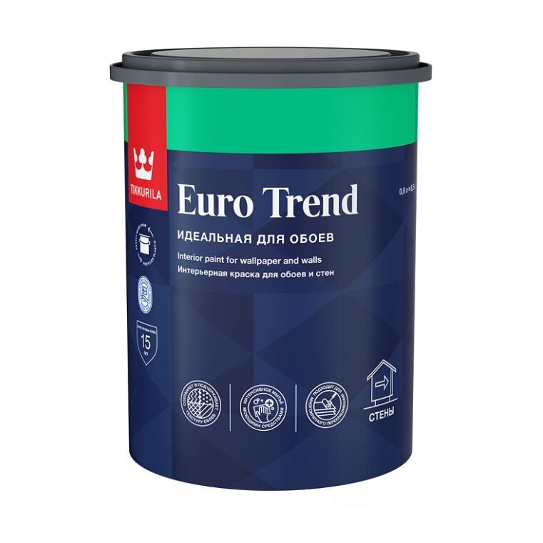 Краска для обоев и стен EURO TREND A мат. 0.9л Тиккурила купить в Санкт-Петербурге