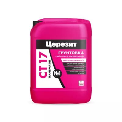 CT 17 Transparent 5л Грунтовка универсальная прозрачная Церезит, бесцветный купить в Санкт-Петербурге CT 17 Transparent 5л Грунтовка универсальная прозрачная Церезит, бесцветный