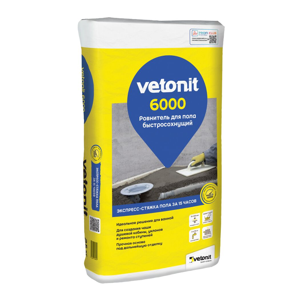Ровнитель для пола базовый Vetonit 6000 25кг, Ровнитель для пола базовый Weber Vetonit 6000 25кг купить в Санкт-Петербурге Ровнитель для пола базовый Vetonit 6000 25кг, Ровнитель для пола базовый Weber Vetonit 6000 25кг