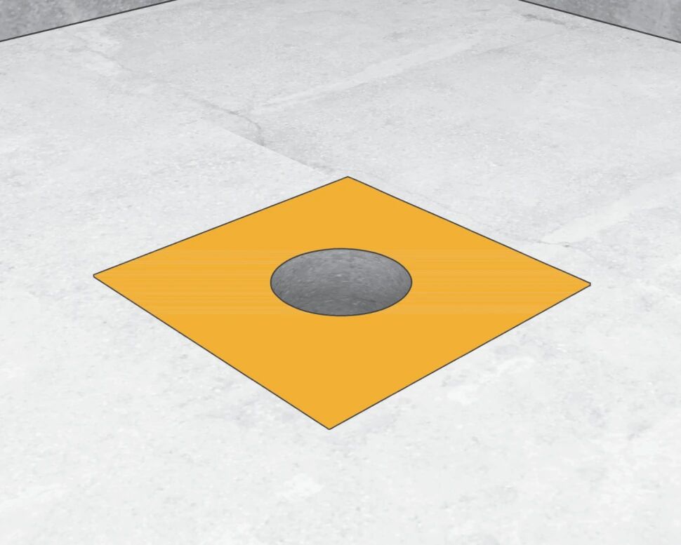 Sika Sealing Tape S Floor Patch 10шт Манжета напольная гидроизоляцонная, серый / жёлтый