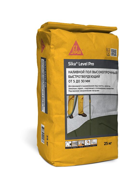 Sika Level Pro Полимермодифицированная сухая смесь на цементной основе для выравнивания бетонных и цементно-песчаных оснований слоем от 5 до 30 мм