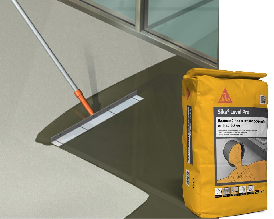Sika Level Pro Полимермодифицированная сухая смесь на цементной основе для выравнивания бетонных и цементно-песчаных оснований слоем от 5 до 30 мм, серый