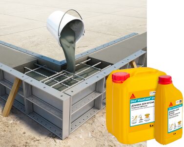Sika ViscoCrete-200 1л Гиперпластификатор для высокопрочного бетона для ЖБИ, жёлтый