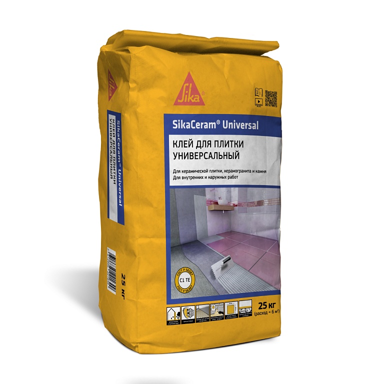 Sika Ceram Universal Высококачественный цементный плиточный клей для внутренних и наружных работ