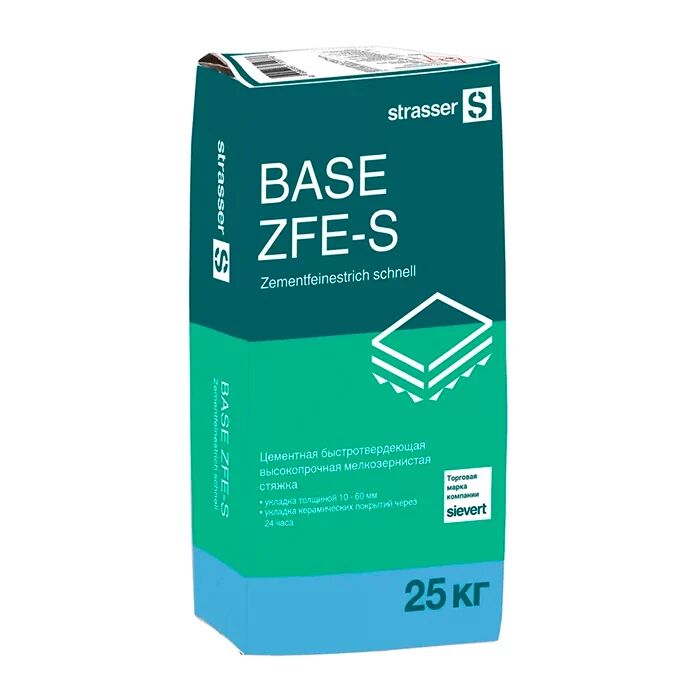 BASE ZFE-S Цементная быстротвердеющая высокопрочная мелкозернистая стяжка strasser, BASE ZFE-S Цементная быстротвердеющая высокопрочная мелкозернистая стяжка strasser