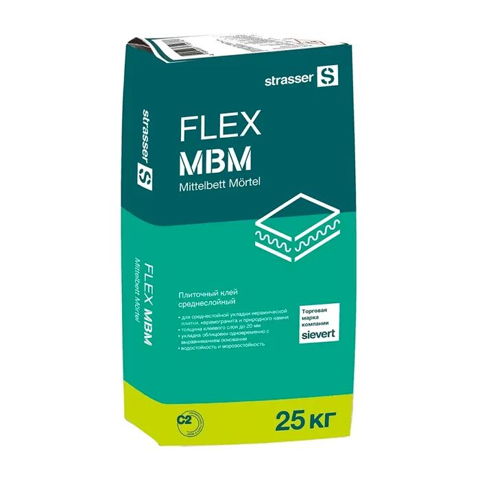 FLEX MBM Плиточный клей среднеслойный C2 strasser, FLEX MBM Плиточный клей среднеслойный C2 strasser