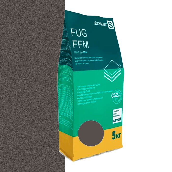 FUG FFM 34 Сухая затирочная смесь для широких швов, темно-коричневый (3 - 20 мм) strasser, FUG FFM 34 Сухая затирочная смесь для широких швов
