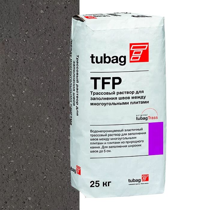 TFP	Трассовый раствор для заполнения швов для многоугольных плит, антрацит tubag, TFP	Трассовый раствор для заполнения швов для многоугольных плит, антрацит tubag