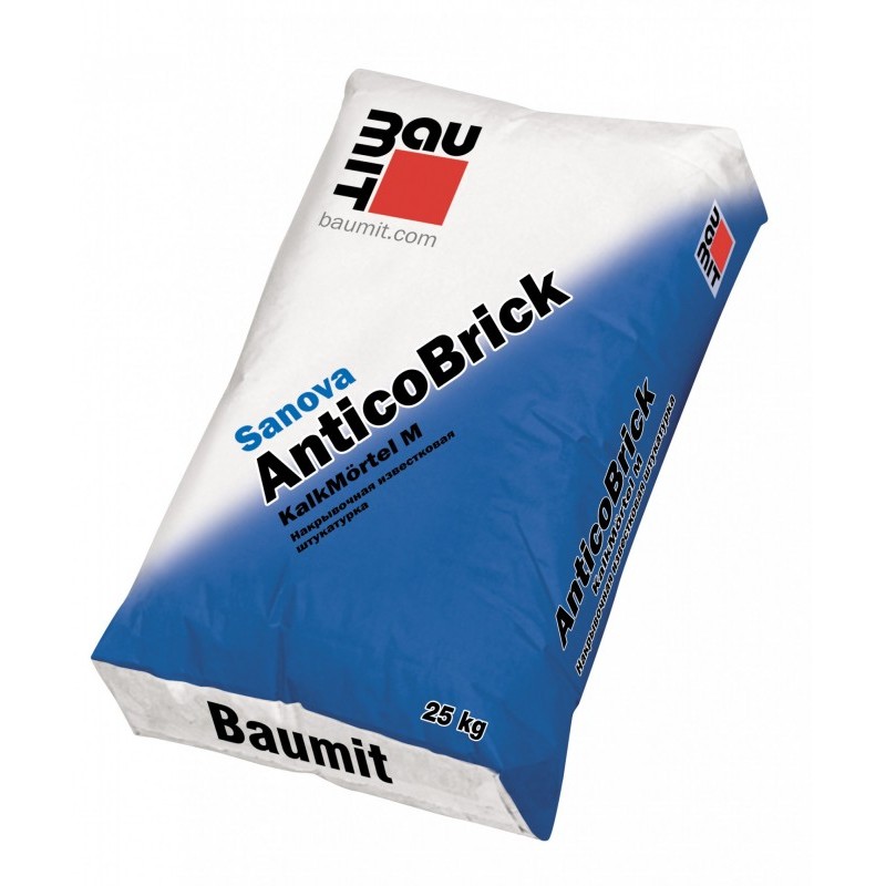 Sanova AnticoBrick 25 кг Известковый кладочный раствор М25 Baumit , Sanova AnticoBrick 25 кг Известковый кладочный раствор М25 Baumit 