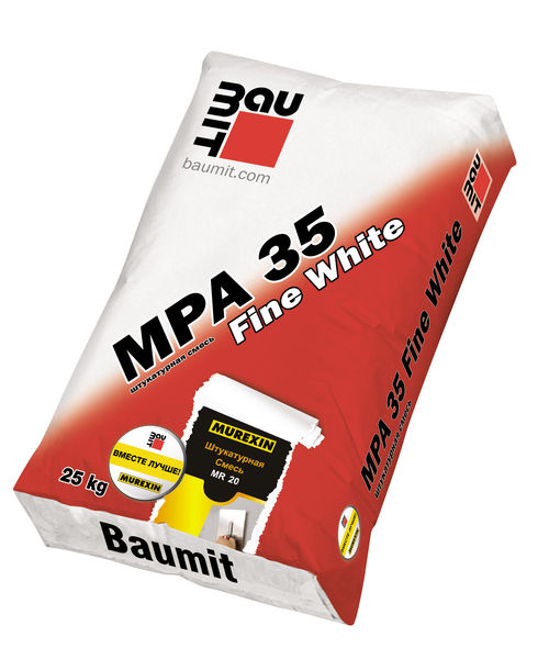Baumit MPA 35 Fine White MR 20 белая