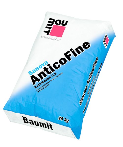 Sanova AnticoFine 25 кг Известковая штукатурка Baumit, Известковая штукатурка Baumit Sanova AnticoFine 25 кг