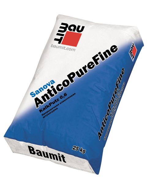 Sanova AnticoPure Fine 25 кг Известковая штукатурка Baumit, Sanova AnticoPure Fine 25 кг Известковая штукатурка Baumit