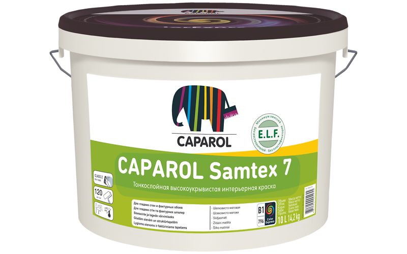 Водно-дисперсионная краска Caparol Samtex 7 ELF / Замтекс 7 База 3 9.4л,  Caparol Samtex 7 ELF / Замтекс 7 База 3 9.4л
