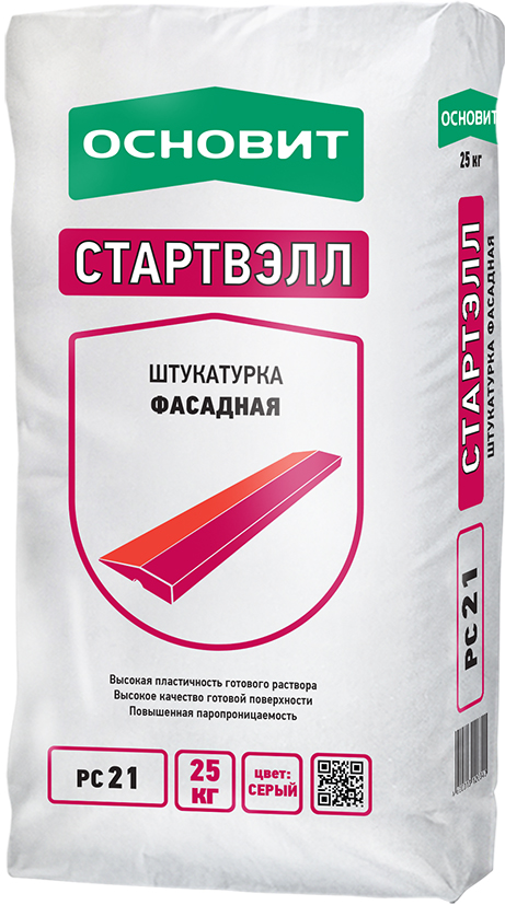 Штукатурка Фасадная ОСНОВИТ СТАРТВЭЛЛ PC21 (цементно-известковая)