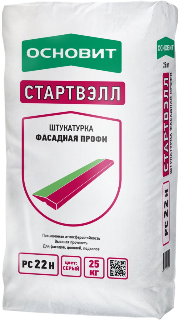 Штукатурка Фасадная Профи ОСНОВИТ СТАРТВЭЛЛ РС22 Н (цементная)