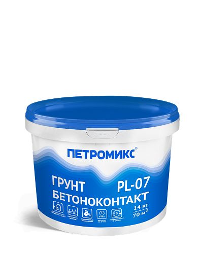 PL-07 Бетоноконтакт Петромикс, 14 кг , PL-07 грунт Бетоноконтакт ПЕТРОМИКС 14кг