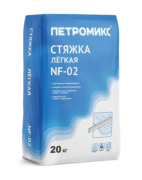NF-02 (ПЛ) Стяжка легкая ПЕТРОМИКС, 20 кг/меш, NF-02 Стяжка легкая Петромикс 20 кг мешок