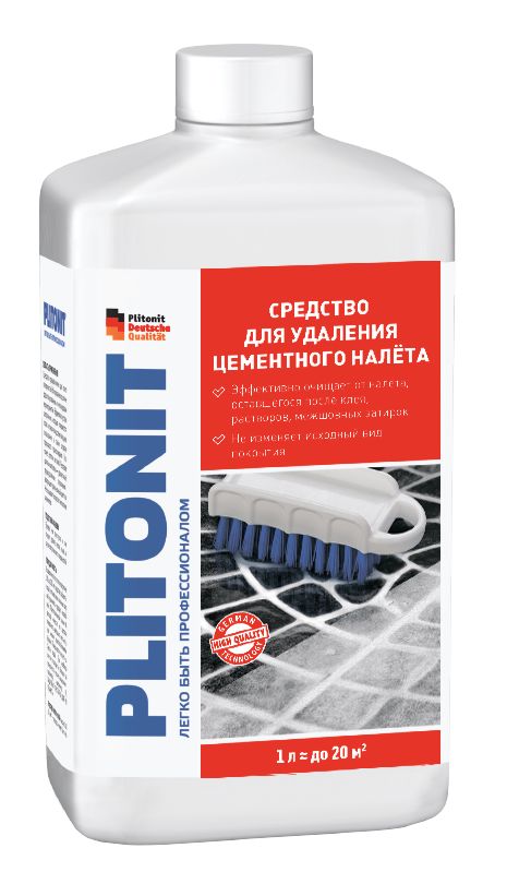 Средство для удаления цементного налета PLITONIT 1 л, 1л Средство для очистки от остатков цементного налета PLITONIT купить в Санкт-Петербурге Средство для удаления цементного налета PLITONIT 1 л, 1л Средство для очистки от остатков цементного налета PLITONIT