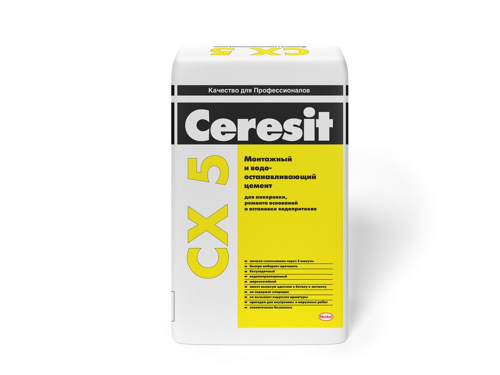 CX 5/25 кг Ceresit цемент монтажнный и водоостанавливающий - Цементы ...