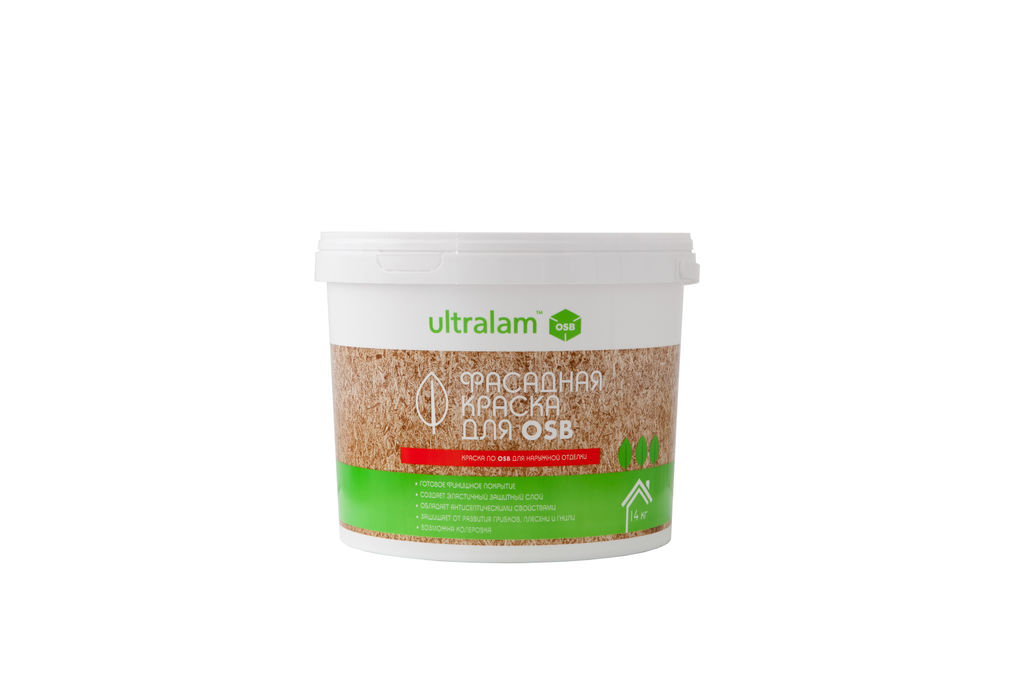 Ultralam Фасадная краска для OSB белая, 14 кг купить в Санкт-Петербурге Ultralam Фасадная краска для OSB белая, 14 кг
