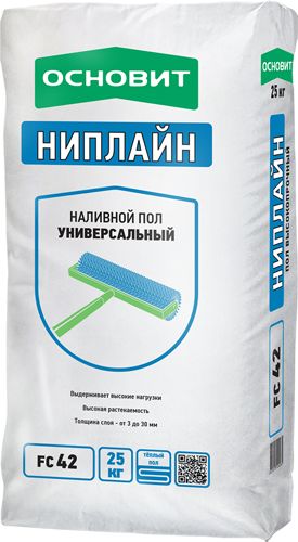 Наливной пол Высокопрочный Основит Ниплайн FC42, FC42 H НИПЛАЙН 25кг Наливной пол Высокопрочный ОСНОВИТ