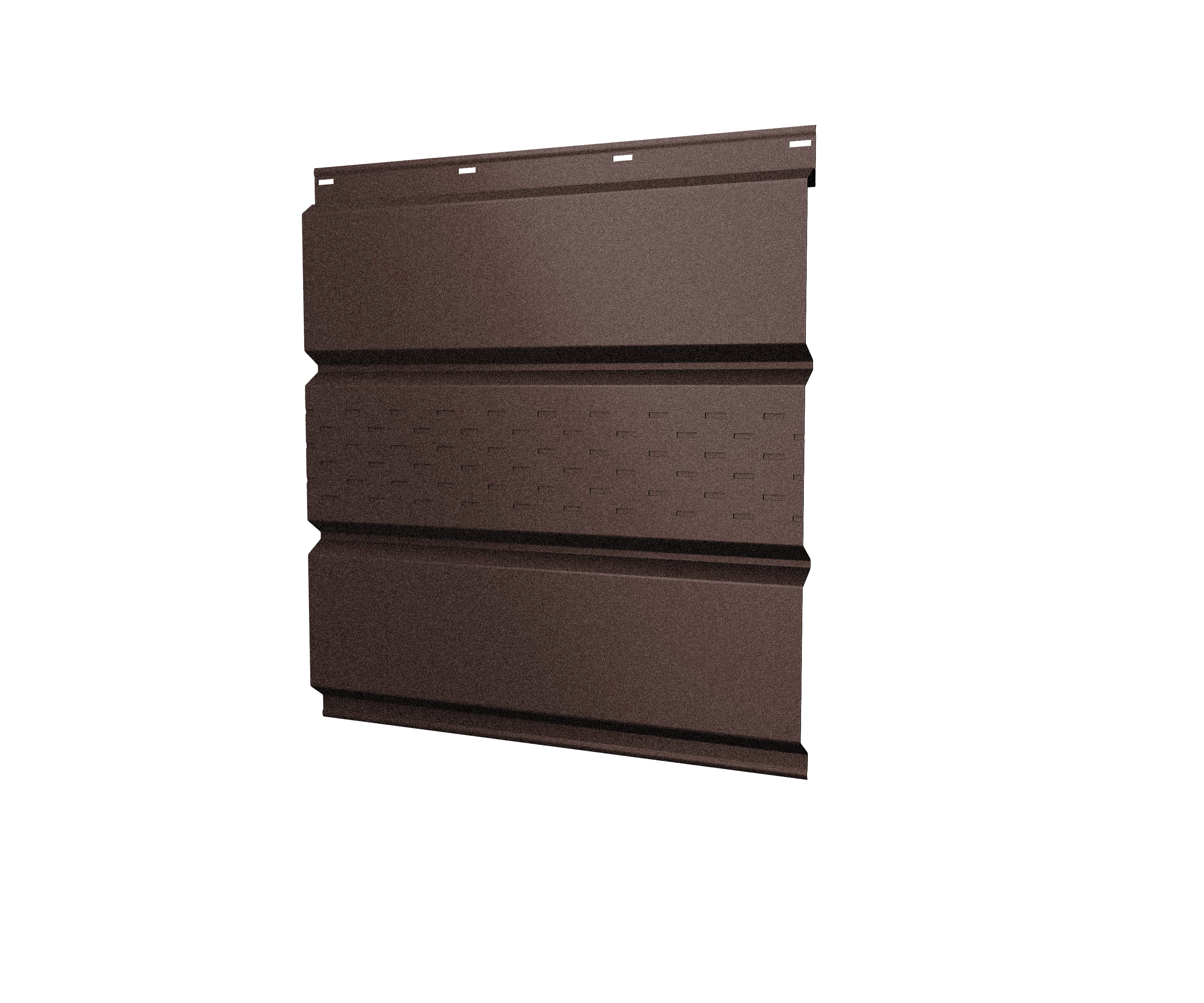 Софит металл центральная перфорация GL 0.50мм Satin Matt TX {длины по спецификации}, 8017 (шоколад) купить в Санкт-Петербурге Софит металл центральная перфорация GL 0.50мм Satin Matt TX {длины по спецификации}, 8017 (шоколад)
