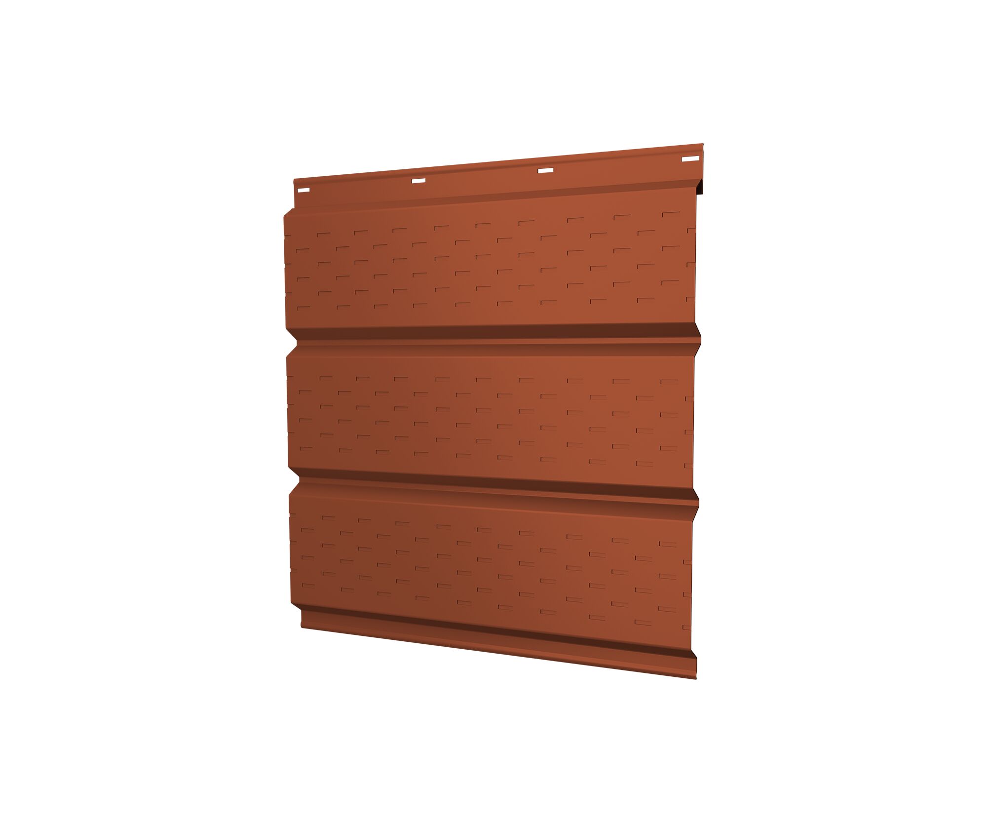 Софит металл полная перфорация GL 0.50мм 8004 (кирпичный) Satin {длины по спецификации}, 8004 (терракота) купить в Санкт-Петербурге Софит металл полная перфорация GL 0.50мм 8004 (кирпичный) Satin {длины по спецификации}, 8004 (терракота)