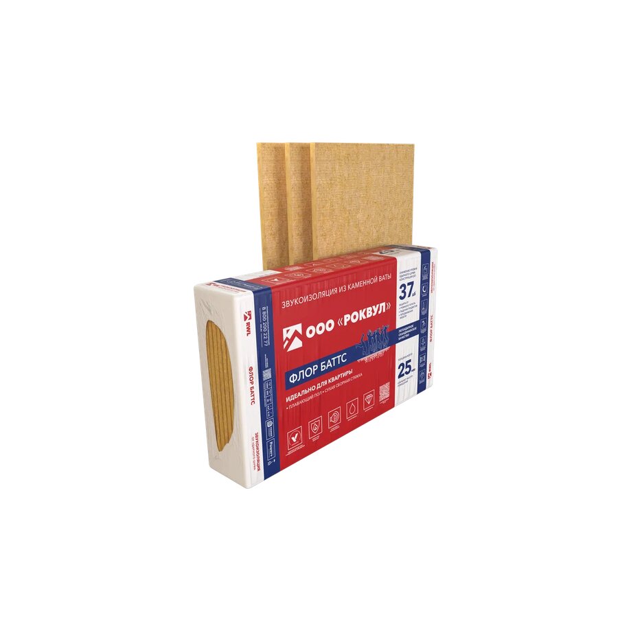 Rockwool ФЛОР БАТТС 25х600х1000/12шт/7.2м2/0.18м3 (32упак/палл) купить в Санкт-Петербурге Rockwool ФЛОР БАТТС 25х600х1000/12шт/7.2м2/0.18м3 (32упак/палл)