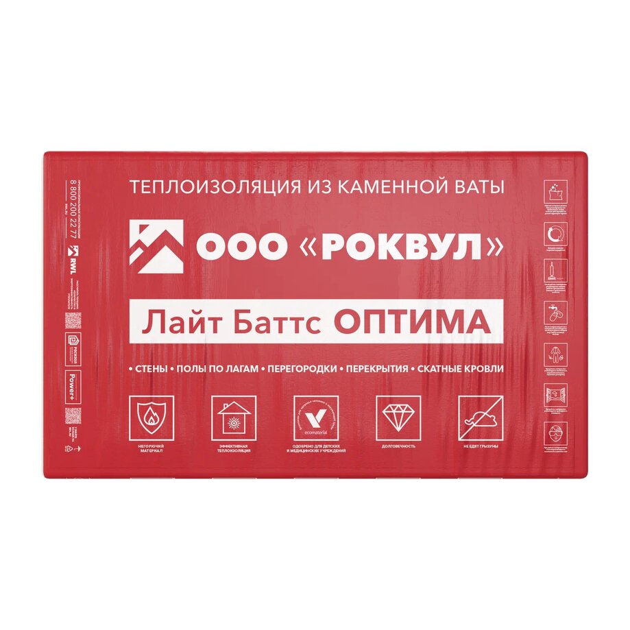 Роквул Лайт Баттс Оптима 100мм, 5 плит, 3м2, 600х1000мм, 0.3м3, Rockwool ЛАЙТ БАТТС Оптима 100х600х1000/5шт/3м2/0.3м3 купить в Санкт-Петербурге Роквул Лайт Баттс Оптима 100мм, 5 плит, 3м2, 600х1000мм, 0.3м3, Rockwool ЛАЙТ БАТТС Оптима 100х600х1000/5шт/3м2/0.3м3