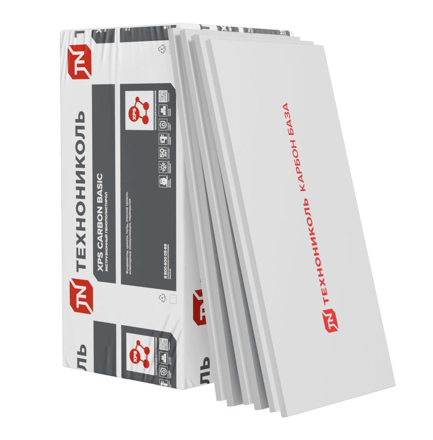 Экструзионный пенополистирол CARBON BASIC (КАРБОН БАЗА) 50х580х1180мм/8шт/5.475м2/0.274м3 купить в Санкт-Петербурге
