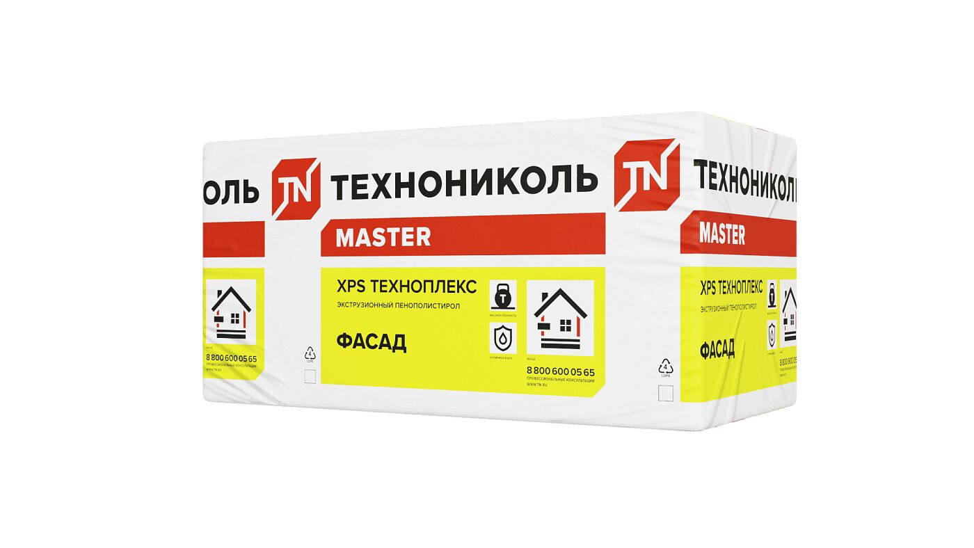 Экструзионный пенополистирол ТЕХНОПЛЕКС ФАСАД FAS/2 S/1 100х580х1180мм/4шт/2.738м2/0.274м3 купить в Санкт-Петербурге