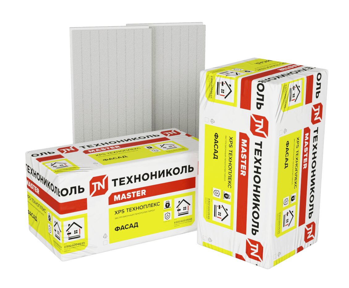 Экструзионный пенополистирол ТЕХНОПЛЕКС ФАСАД FAS/2 S/1 50х580х1180мм/8шт/5.475м2/0.274м3 купить в Санкт-Петербурге