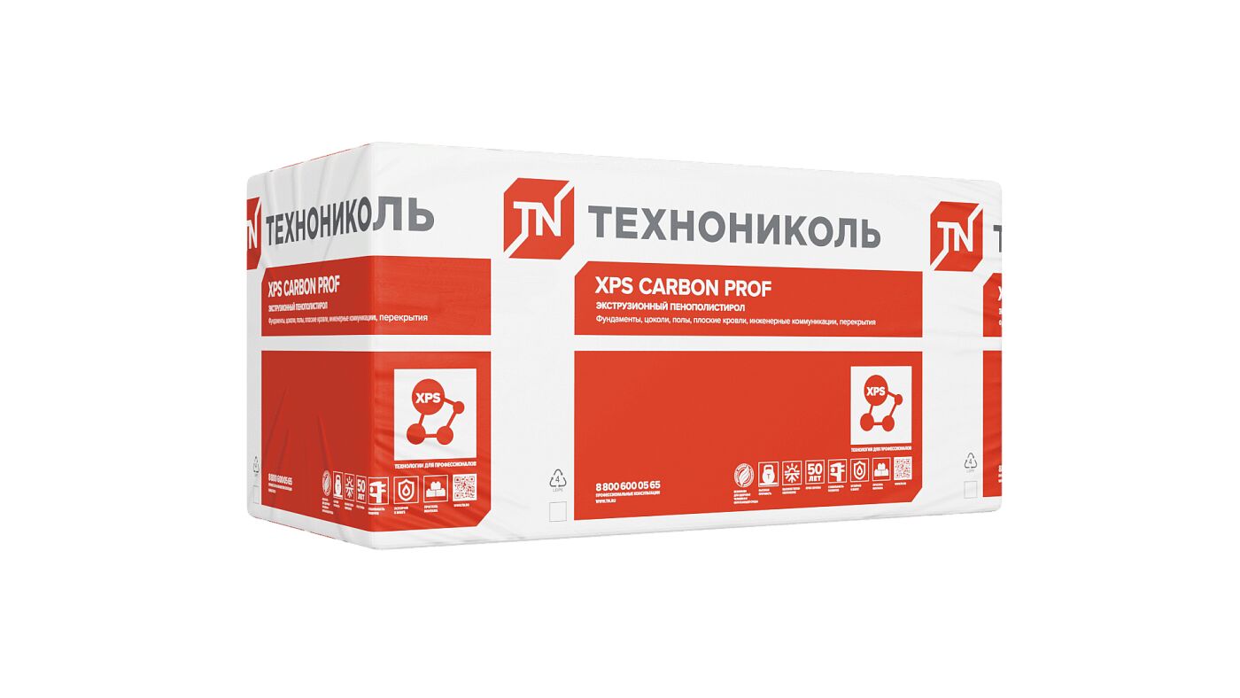 Экструзионный пенополистирол CARBON PROF 300 (КАРБОН ПРОФ) 40х580х1080мм/10шт/6.844м2/0.274м3 купить в Санкт-Петербурге