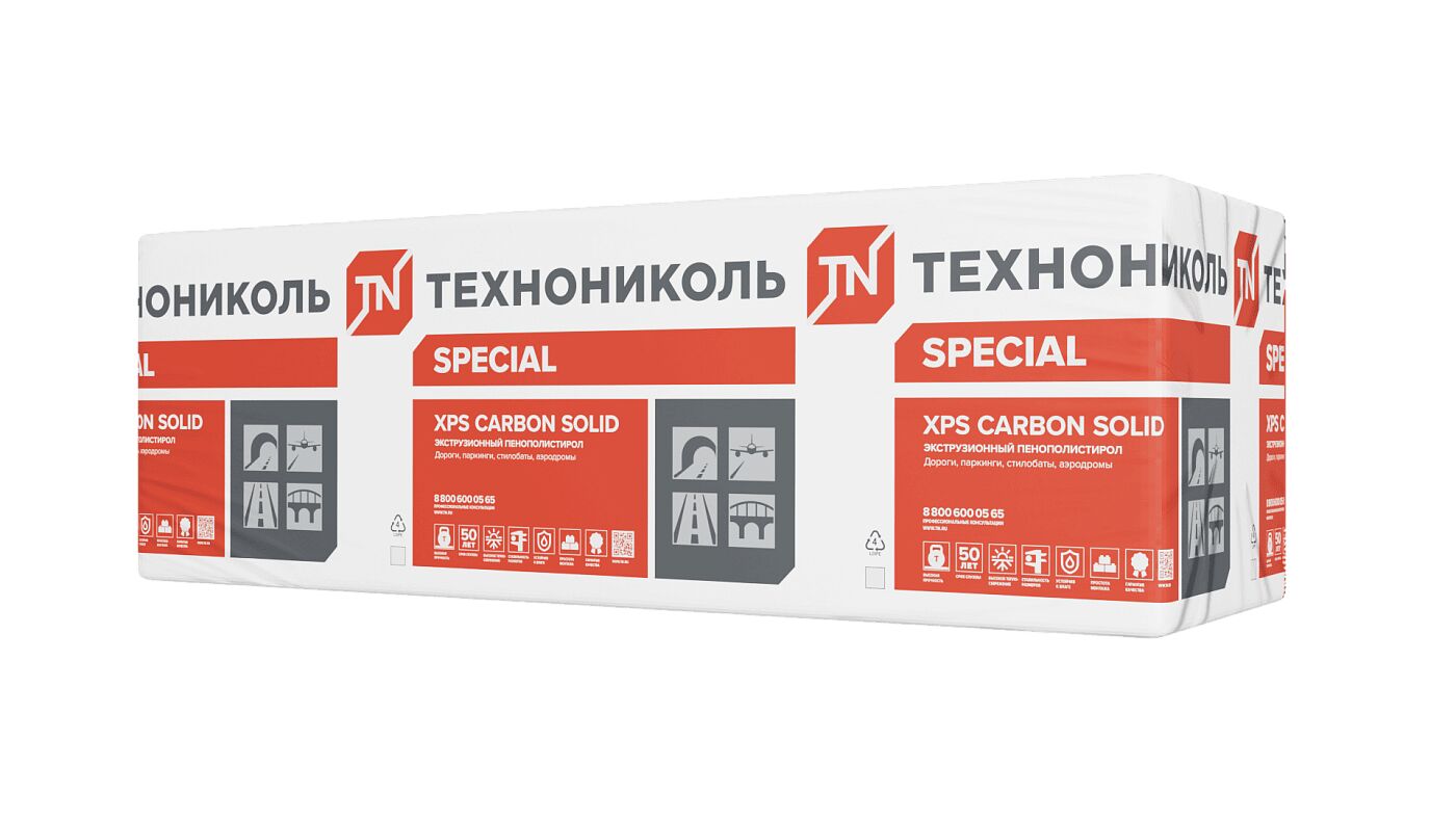 Экструзионный пенополистирол CARBON SOLID 500 (КАРБОН СОЛИД) 60х600х2400мм/5шт/7.2м2/0.432м3 купить в Санкт-Петербурге