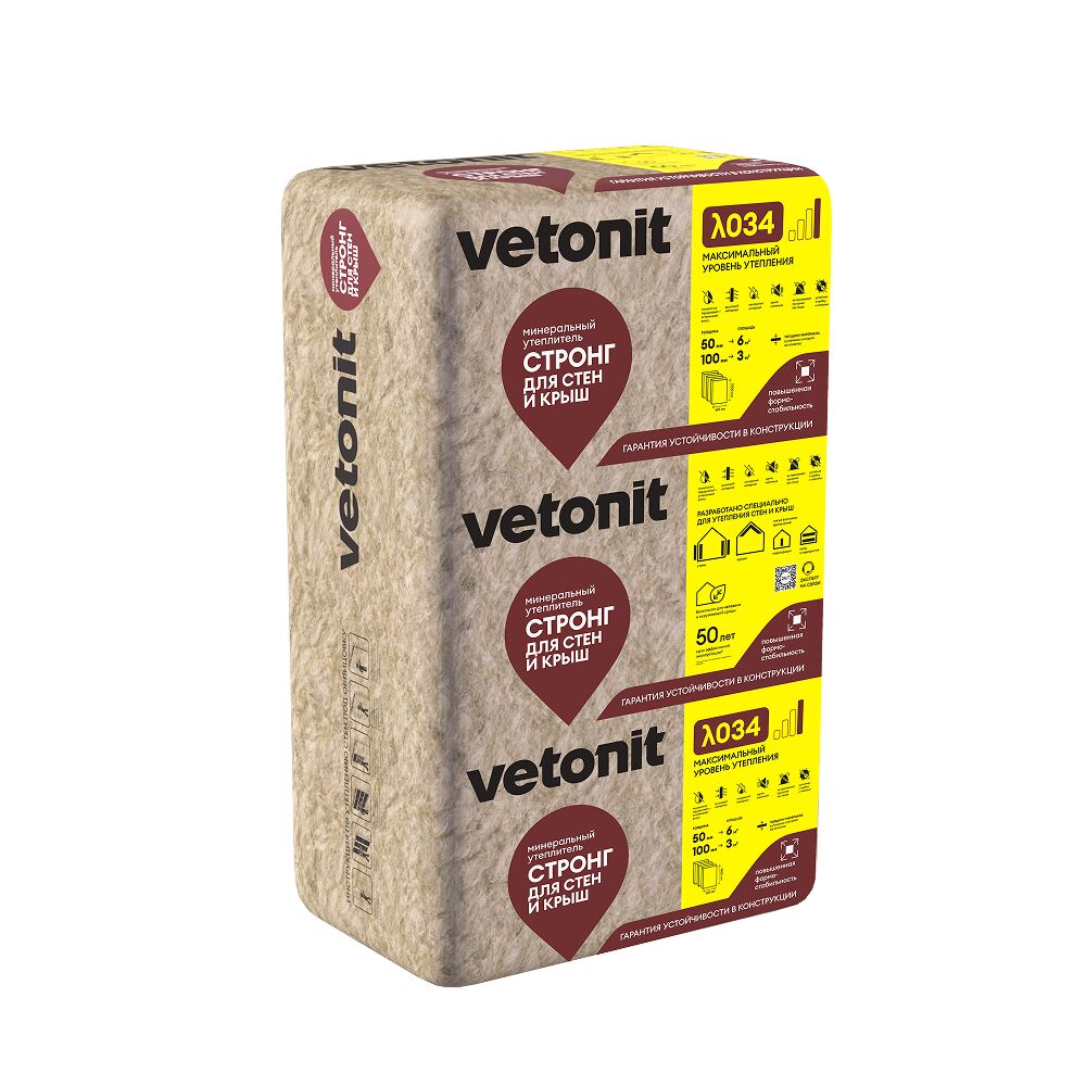 Vetonit Стронг для Стен и Крыш 50х610х1000мм/10шт./6.1м2/0.305м3 купить в Санкт-Петербурге