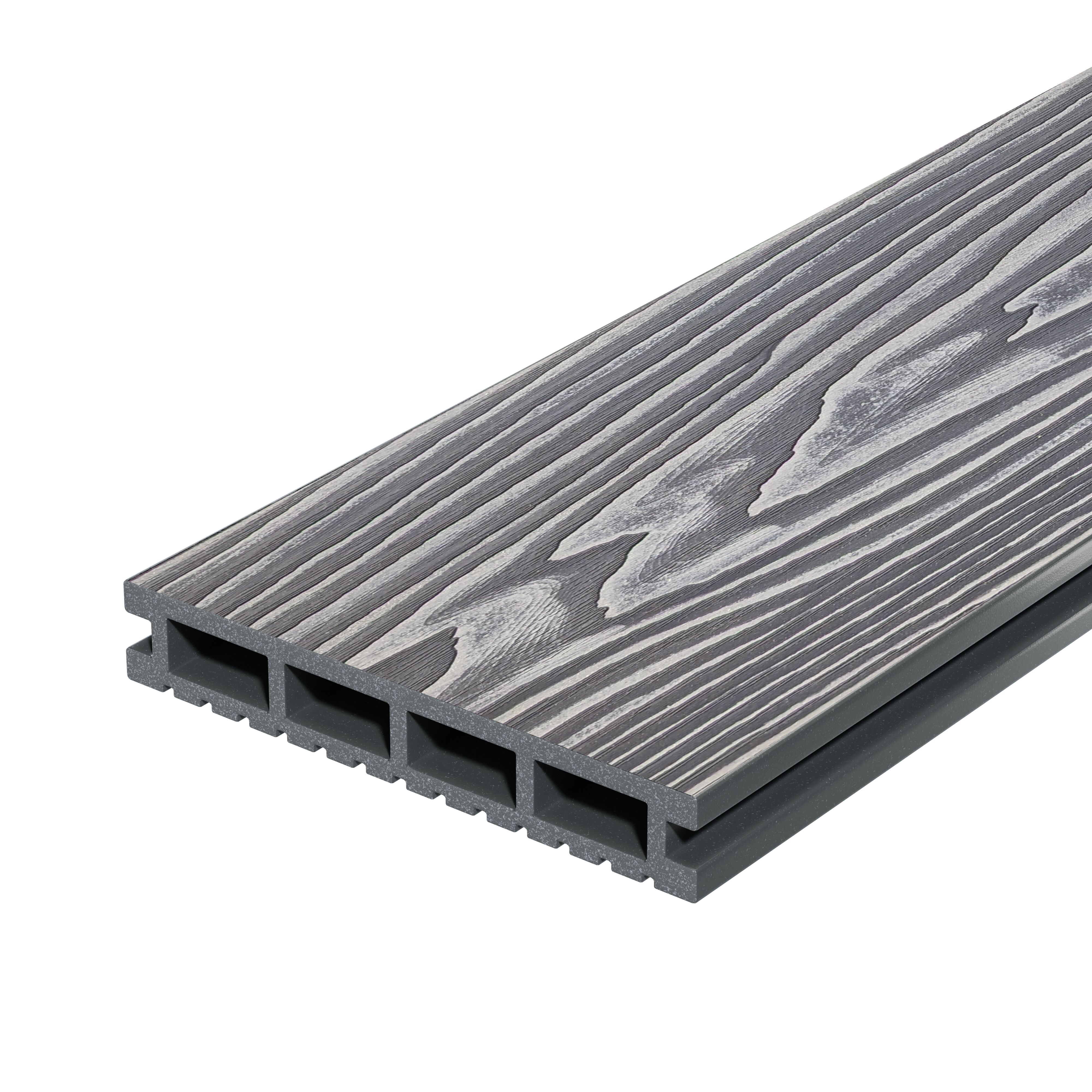 Террасная доска Decking Urban 150х24х4000 0.6м2 серый (дымчатый дуб), Серый (дымчатый дуб)