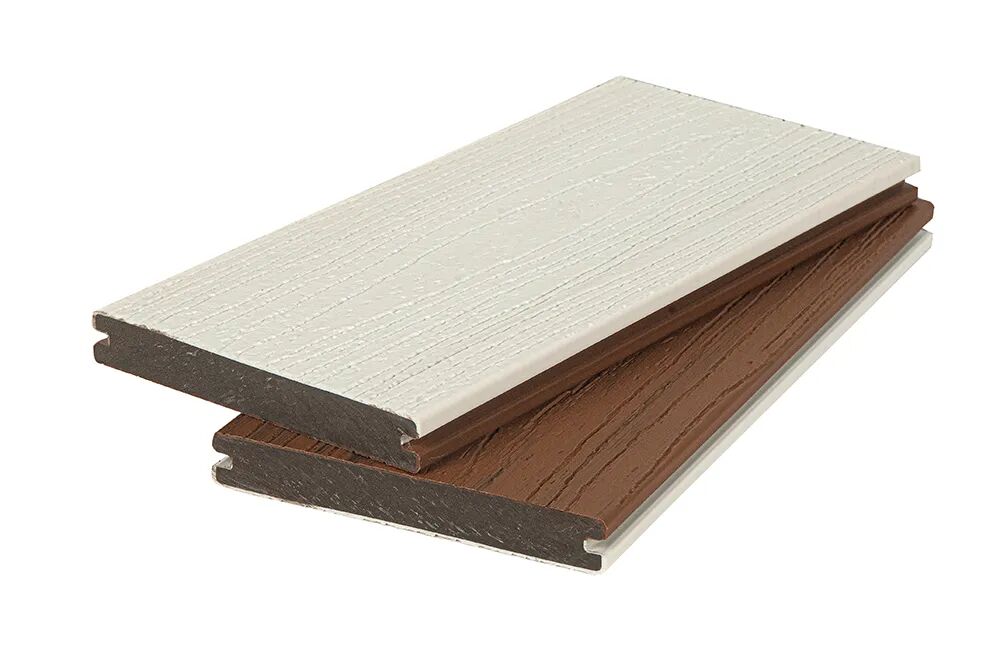 Доска террасная ПОЛНОТЕЛАЯ co-extrusion 3D PG NUSADUA песочный+белый 140х20x2900мм купить в Санкт-Петербурге