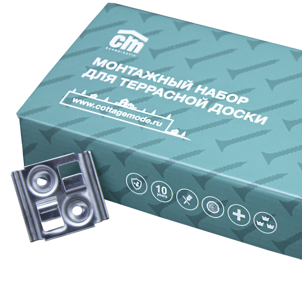 Монтажный набор клипс металл CM Decking д/серий NATUR,MIX,ZEBRANO,REVERSE 45шт купить в Санкт-Петербурге
