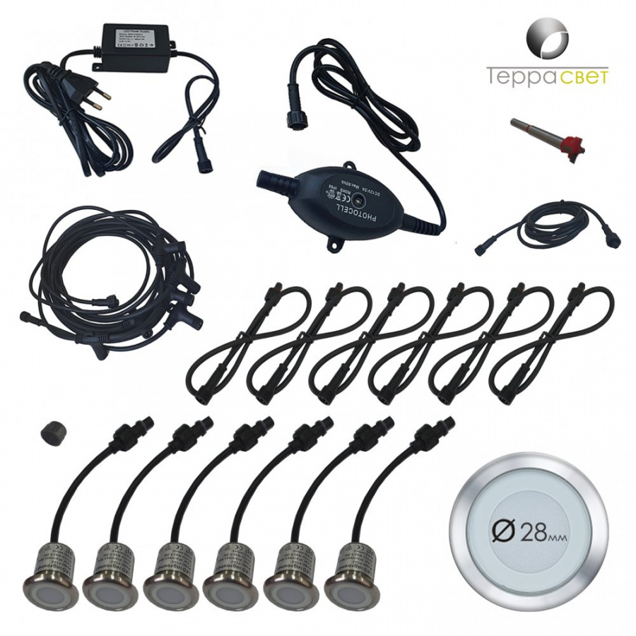 Комплект LED светильников для пола ТЕРРАсвет Орион F103 сталь теплый 3000К купить в Санкт-Петербурге Комплект LED светильников для пола ТЕРРАсвет Орион F103 сталь теплый 3000К