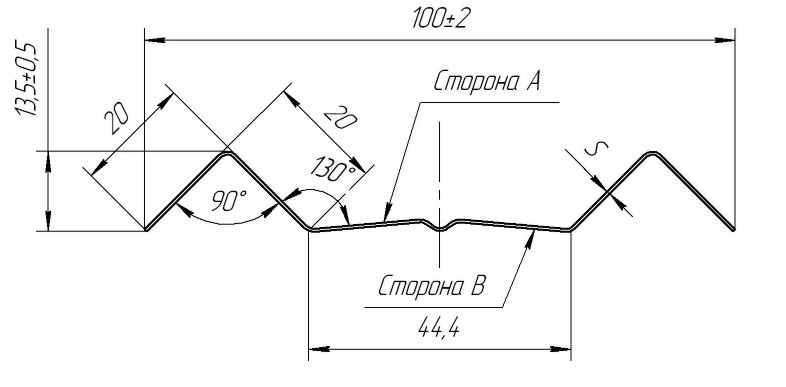 Чертеж М-образного штакетника