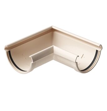 Универсальный угол желоба 90° D141 латте Docke LUX, Универсальный угол желоба 90° D141 латте Docke LUX