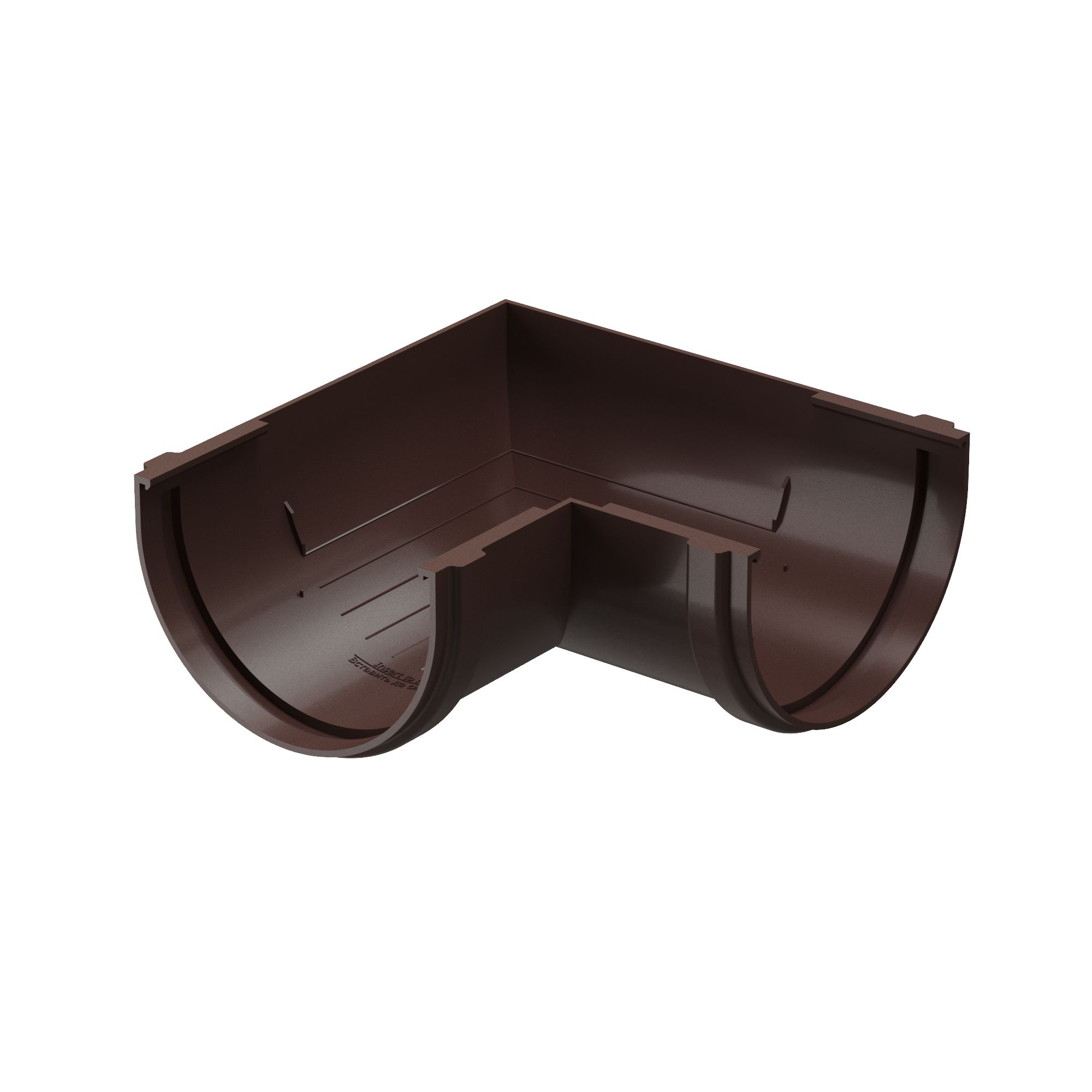 Угол желоба 90° пластиковый Docke Premium, Угол желоба 90° темно-коричневый шоколад ПВХ