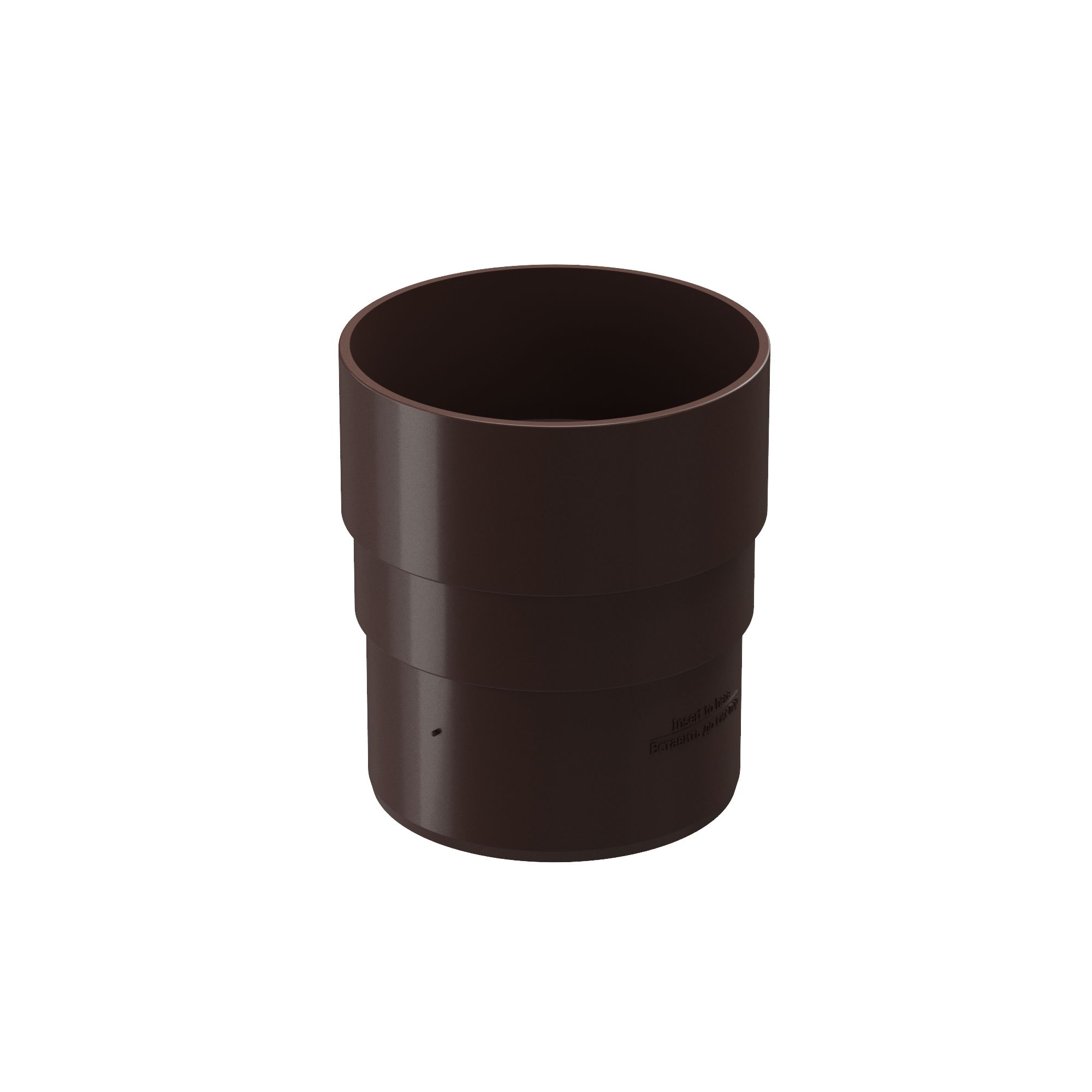 Соединитель (муфта) трубы пластиковый Docke Premium, Соединитель (муфта) трубы темно-коричневый шоколад ПВХ