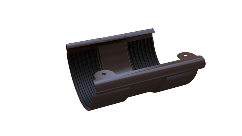 Соединитель желоба GLC Steel, шоколадно-коричневый 8017